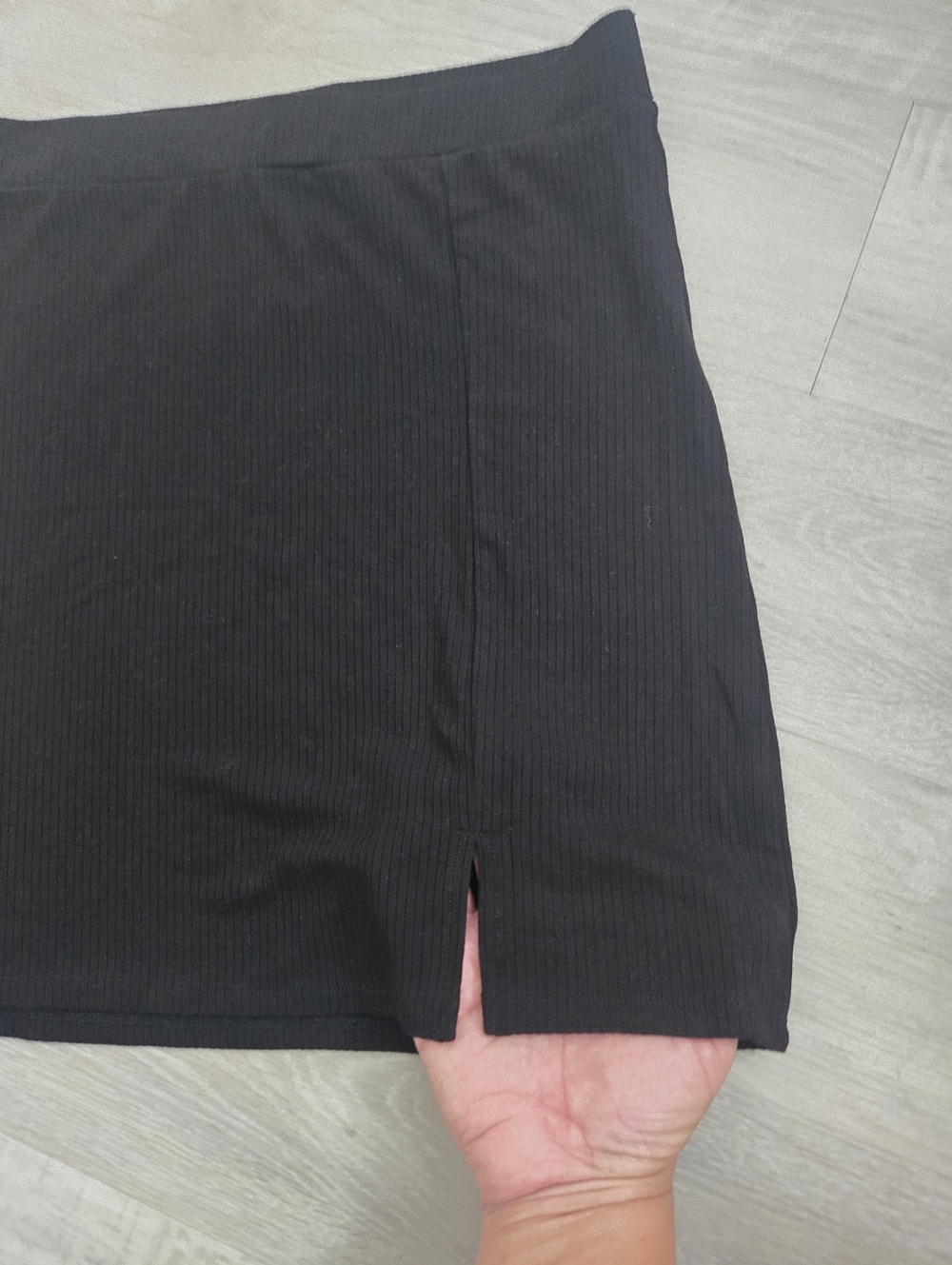 Copper Key Black Ribbed Mini Skirt - Picture 2 of 4